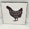CRAZY CHICKEN LADY Wall Art Ceramic Tile Gift Home Decor Positive Quote Affirmation {{ JAMsCraftCloset }}