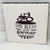 GOD BLESS THE FARMER Wall Art Ceramic Tile Gift Home Decor Positive Quote Affirmation {{ JAMsCraftCloset }}