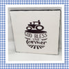 GOD BLESS THE FARMER Wall Art Ceramic Tile Gift Home Decor Positive Quote Affirmation {{ JAMsCraftCloset }}