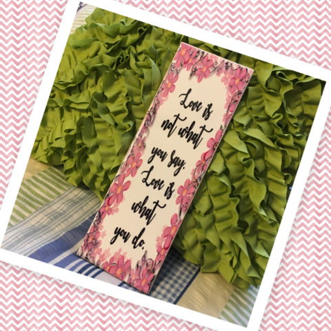 LOVE IS WHAT YOU DO Ceramic Tile Sign Wall Art Wedding Gift Home Decor {{ JAMsCraftCloset }}