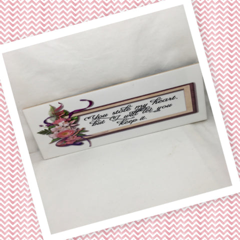 YOU STOLE MY HEART Ceramic Tile Porch Sign Wall Art Gift Idea Home Decor {{ JAMsCraftCloset }}