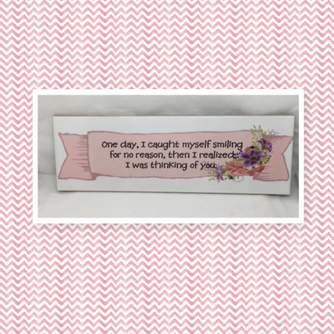 CAUGHT MYSELF SMILING Ceramic Tile Porch Sign Wall Art Gift Idea Home Decor {{ JAMsCraftCloset }}