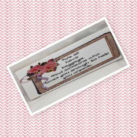 WE ALL HAVE BAGGAGE Ceramic Tile Porch Sign Wall Art Gift Idea Home Decor {{ JAMsCraftCloset }}