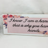 I KNOW I AM A HANDFUL Ceramic Tile Positive Saying Quote Wall Art Gift Idea Home Decor {{ JAMsCraftCloset }}