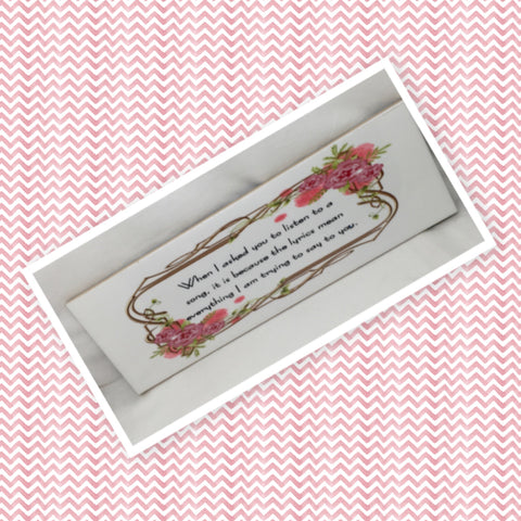LISTEN TO A SONG Ceramic Tile Positive Saying Quote Wall Art Gift Idea Home Decor {{ JAMsCraftCloset }}