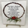 THE BEST FEELING IN THE WORLD Wall Art Ceramic Tile Sign LOVE Gift Home Decor Positive Saying {{ JAMsCraftCloset }}