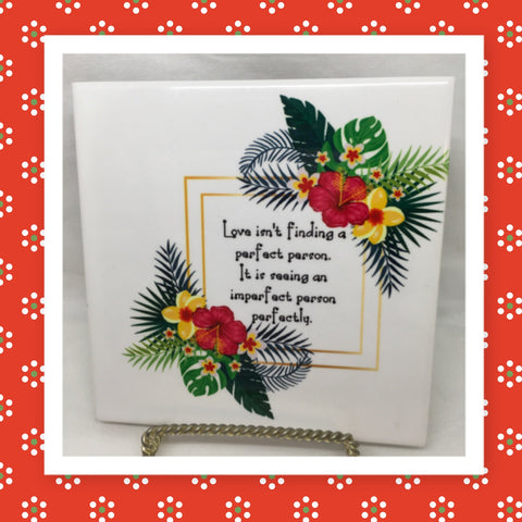 FINDING A PERFECT PERSON Wall Art Ceramic Tile Sign LOVE Gift Home Decor Positive Saying {{ JAMsCraftCloset }}