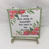 EVERY LOVE STORY IS BEAUTIFUL Wall Art Ceramic Tile Gift Home Decor Positive Quote Affirmation {{ JAMsCraftCloset }}