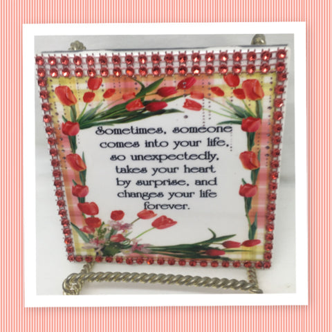 CHANGES YOUR LIFE FOREVER Wall Art Ceramic Tile Gift Home Decor Positive Quote Affirmation {{ JAMsCraftCloset }}
