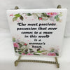 THE MOST PRECIOUS POSSESSION Wall Art Ceramic Tile Sign LOVE Gift Home Decor Positive Saying {{ JAMsCraftCloset }}
