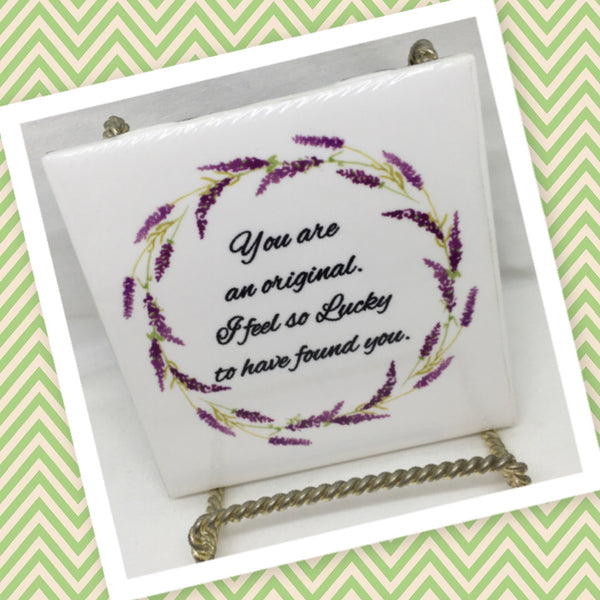 YOU ARE AN ORIGINAL Wall Art Ceramic Tile Sign LOVE Gift Home Decor Positive Saying {{ JAMsCraftCloset }}