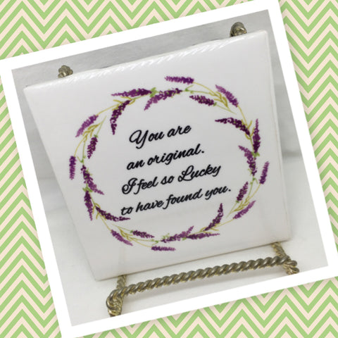 YOU ARE AN ORIGINAL Wall Art Ceramic Tile Sign LOVE Gift Home Decor Positive Saying {{ JAMsCraftCloset }}