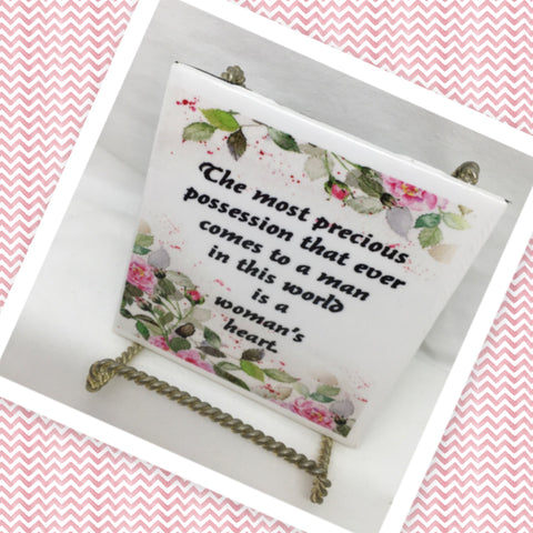 THE MOST PRECIOUS POSSESSION Wall Art Ceramic Tile Sign LOVE Gift Home Decor Positive Saying {{ JAMsCraftCloset }}