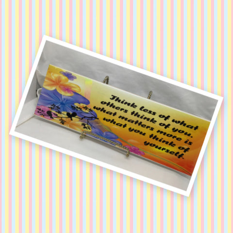 WHAT YOU THINK OF YOURSELF Funny Ceramic Tile Sign Wall Art Gift Idea Home Decor {{ JAMsCraftCloset }}