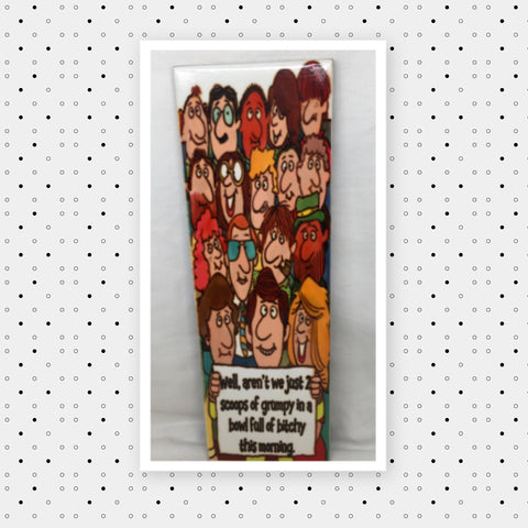 2 SCOOPS OF GRUMPY Funny Ceramic Tile Sign Wall Art Gift Idea Home Decor {{ JAMsCraftCloset }}