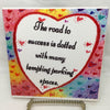 THE ROAD TO SUCCESS Faith Ceramic Tile Sign Wall Art Gift Idea Home Decor {{ JAMsCraftCloset }}