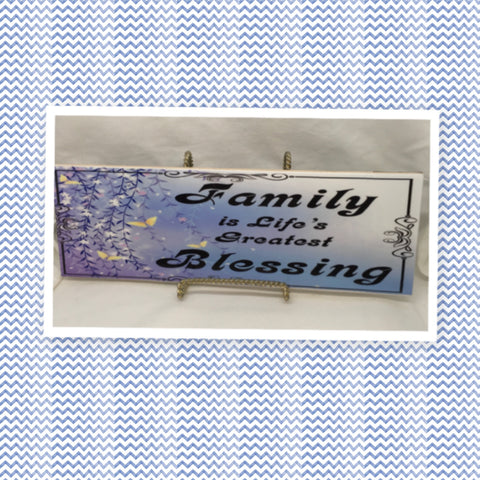 FAMILY IS LIFES GREATEST BLESSING Faith Ceramic Tile Sign Wall Art Gift Idea Home Decor {{ JAMsCraftCloset }}