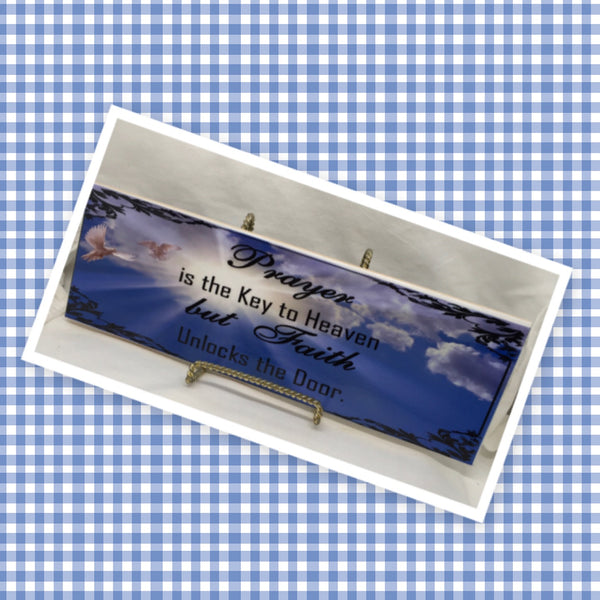 PRAYER FAITH Faith Ceramic Tile Sign Wall Art Gift Idea Home Decor {{ JAMsCraftCloset }}