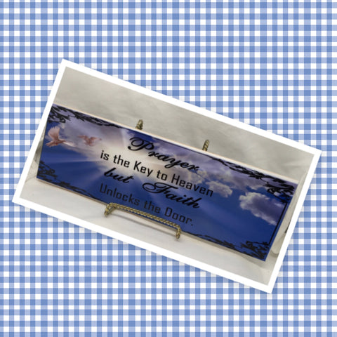 PRAYER FAITH Faith Ceramic Tile Sign Wall Art Gift Idea Home Decor {{ JAMsCraftCloset }}