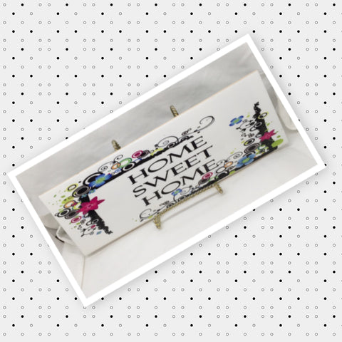 HOME SWEET HOME 3 Ceramic Tile Porch Guest Room Sign Wall Art Gift Idea Home Decor {{ JAMsCraftCloset }}