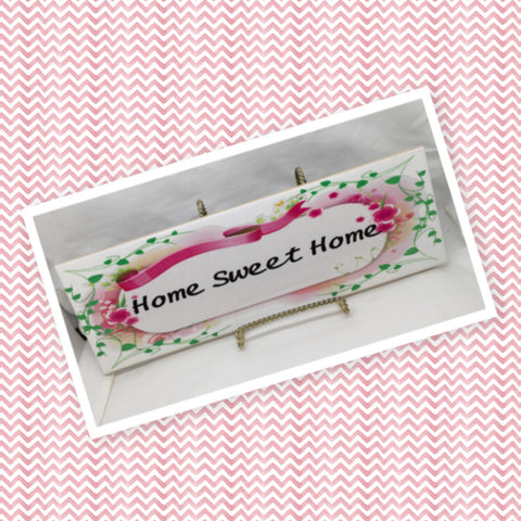HOME SWEET HOME 4 Ceramic Tile Porch Guest Room Sign Wall Art Gift Idea Home Decor {{ JAMsCraftCloset }}