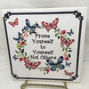 PROVE YOURSELF TO YOURSELF Wall Art Ceramic Tile Sign Gift Home Decor Positive Saying Kitchen Decor {{ JAMsCraftCloset }}