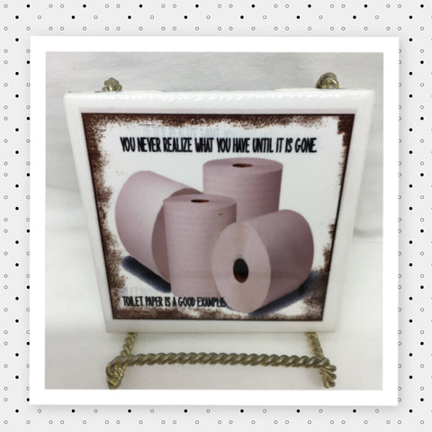 YOU NEVER REALIZE WHAT YOU HAVE Wall Art Ceramic Tile Sign LOVE Gift Home Decor Positive Saying {{ JAMsCraftCloset }}