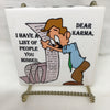 DEAR KARMA I HAVE A LIST OF PEOPLE YOU MISSED Wall Art Ceramic Tile Sign LOVE Gift Home Decor Positive Saying {{ JAMsCraftCloset }}