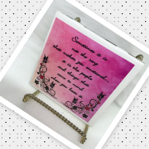 SOMETIMES IT IS NOT THE SONG Wall Art Ceramic Tile Sign LOVE Gift Home Decor Positive Saying {{ JAMsCraftCloset }}