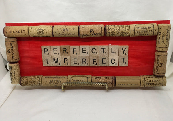 PERFECTLY IMPERFECT Wall Art Handmade Scrabble Pieces Home Decor Gift Idea {{ JAMsCraftCloset }}
