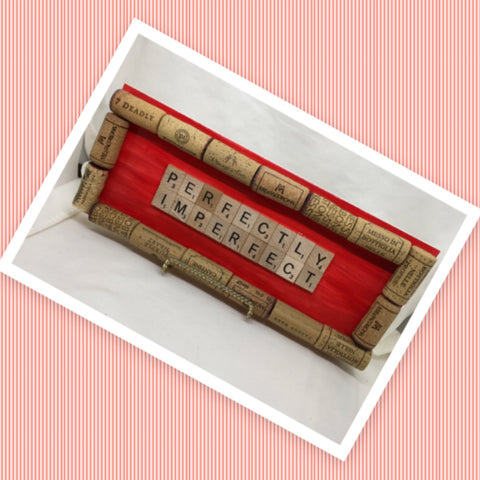 PERFECTLY IMPERFECT Wall Art Handmade Scrabble Pieces Home Decor Gift Idea {{ JAMsCraftCloset }}