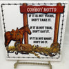 COWBOY MOTTO Wall Art Ceramic Tile Sign Gift Home Decor Positive Saying {{ JAMsCraftCloset }}