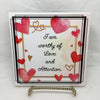 I AM WORTHY OF LOVE Faith Ceramic Tile Sign Wall Art Gift Idea Home Decor {{ JAMsCraftCloset }}