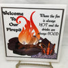 WELCOME TO OUR FIREPIT Faith Ceramic Tile Sign Wall Art Gift Idea Home Decor {{ JAMsCraftCloset }}