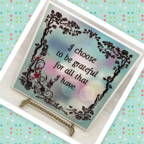 I CHOOSE TO BE GRATEFUL Faith Ceramic Tile Sign Wall Art Gift Idea Home Decor {{ JAMsCraftCloset }}
