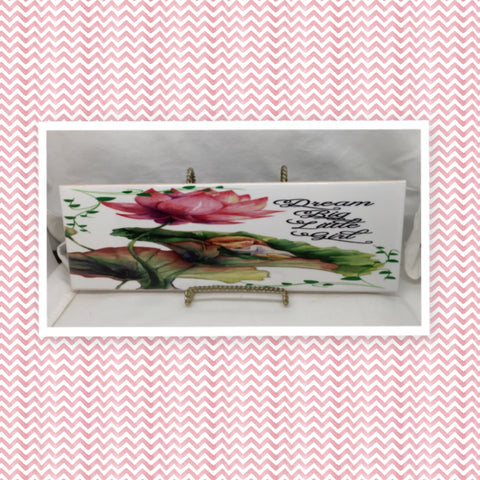 DREAM BIG LITTLE GIRL Ceramic Tile Sign Wall Art Gift Idea Home Decor Positive Saying Quote Repurposed Upcycled {{ JAMsCraftCloset }}