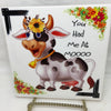 YOU HAD ME AT MOOO Ceramic Tile Sign Wall Art Gift Idea Home Decor {{ JAMsCraftCloset }}
