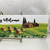 WARM COUNTRY WELCOME Ceramic Tile Sign Wall Art Gift Idea Home Decor Positive Saying Quote Repurposed Upcycled {{ JAMsCraftCloset }}
