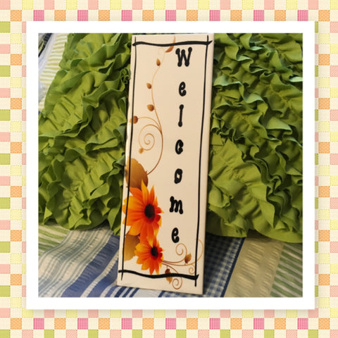 WELCOME 4 Ceramic Tile Sign Wall Art Wedding Gift Home Decor {{ JAMsCraftCloset }}