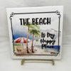 THE BEACH IS MY HAPPY PLACE Ceramic Tile Sign Wall Art Gift Idea Ocean Lover Home Decor {{ JAMsCraftCloset }}