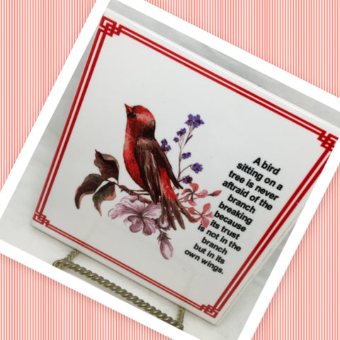 A BIRD SITTING ON A TREE Ceramic Tile Sign Wall Art Gift Idea Bird Lover Home Decor {{ JAMsCraftCloset }}