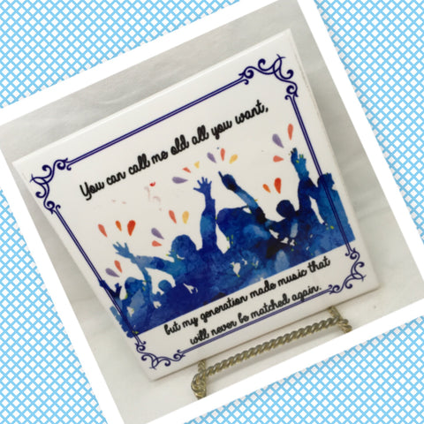 CALL ME OLD BEST MUSIC Wall Art Ceramic Tile Sign LOVE Gift Home Decor Positive Saying {{ JAMsCraftCloset }}