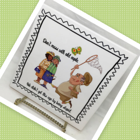 CALL ME OLD BEST MUSIC Wall Art Ceramic Tile Sign LOVE Gift Home Decor Positive Saying {{ JAMsCraftCloset }}