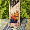 WELCOME FLOWERS Ceramic Tile Sign Wall Art Gift Idea Home Decor Positive Saying Quote Repurposed Upcycled {{ JAMsCraftCloset }}
