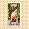 WELCOME FLOWERS Ceramic Tile Sign Wall Art Gift Idea Home Decor Positive Saying Quote Repurposed Upcycled {{ JAMsCraftCloset }}