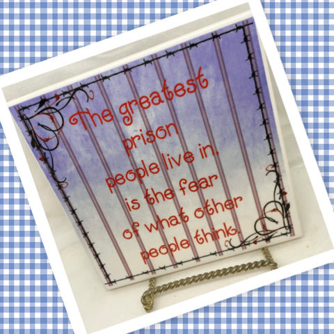 THE GREATEST PRISON PEOPLE LIVE IN Wall Art Ceramic Tile Sign Gift Home Decor Positive Saying Affirmation {{ JAMsCraftCloset }}