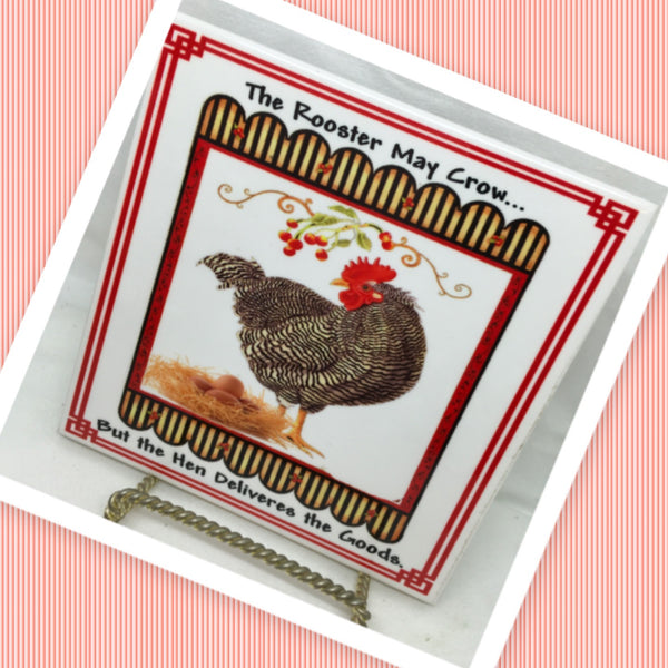 THE ROOSTER MAY CROW 1 Wall Art Ceramic Tile Sign Gift Home Decor Positive Saying Affirmation {{ JAMsCraftCloset }}