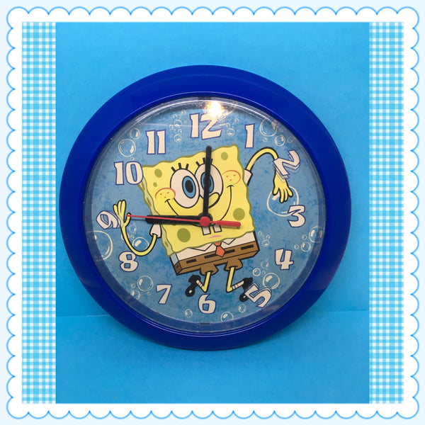 SpongeBob SquarePants Clocks TY White and Blue Rare First Edition c. 2 –  JAMsCraftCloset