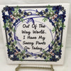OUT OF THE WAY WORLD Wall Art Ceramic Tile Sign Gift Home Decor Positive Saying Affirmation {{ JAMsCraftCloset }}