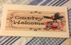 COUNTRY WELCOME PIG ROOSTER Wall Art Ceramic Tile Sign Gift Country Decor Positive Saying {{ JAMsCraftCloset }}